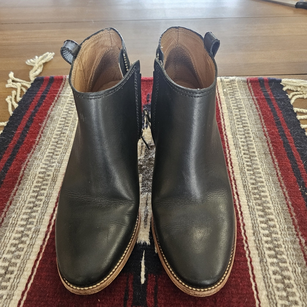 Madewell Black Leather Billie Ankle Boots Size 8 1/2